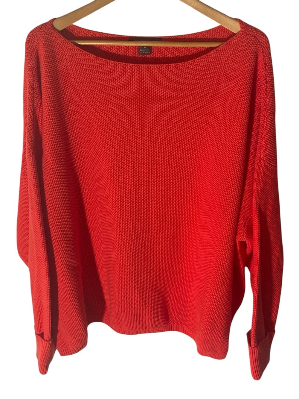 X4- French Connection Bright Red Scoop Neck Knit Sweater size 2X